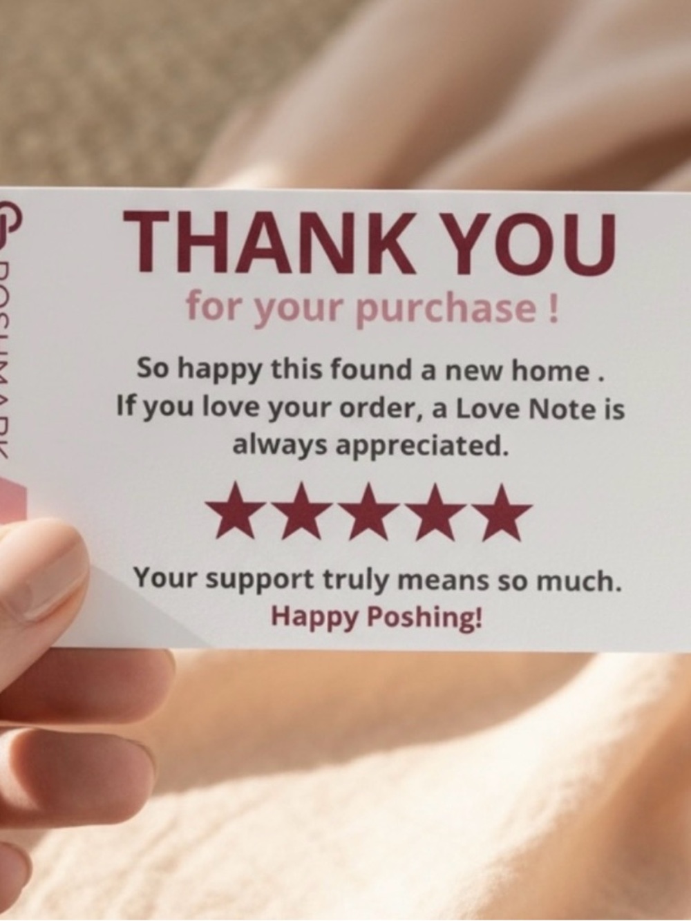 Poshmark Thank You Cards - 50 - Perfect for small business- Thank You Card